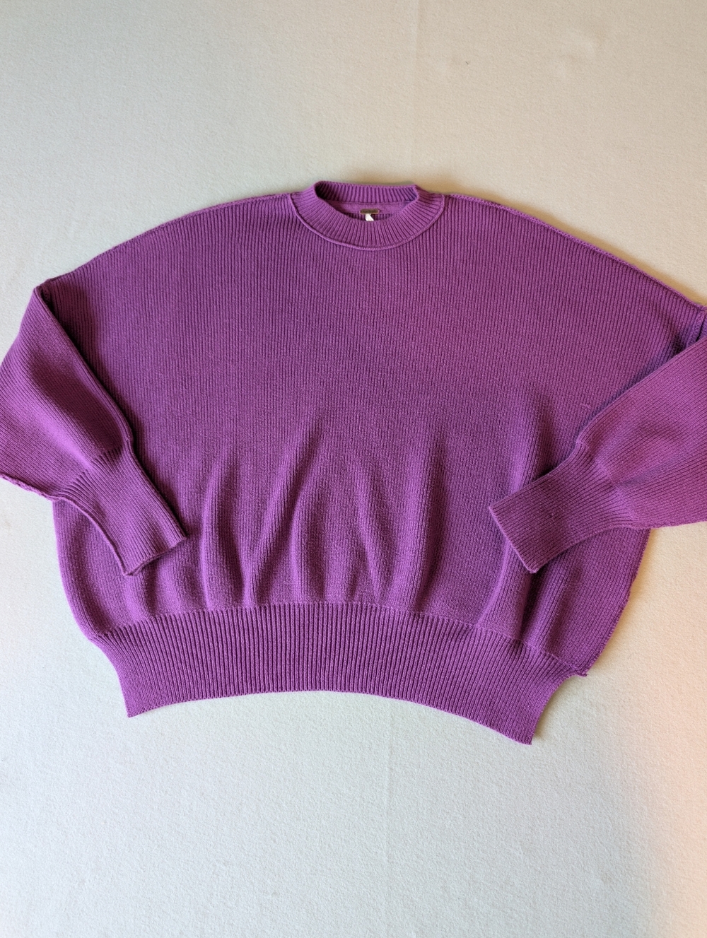 Free People Easy Street Tunic Ribbed Mock Neck Sweater Purple Knit Size XS - Picture 4 of 10